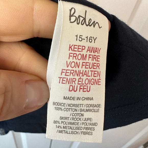 Mini Boden Lurex Stripe Party Dress (Size 15-16) - Picture 6 of 6